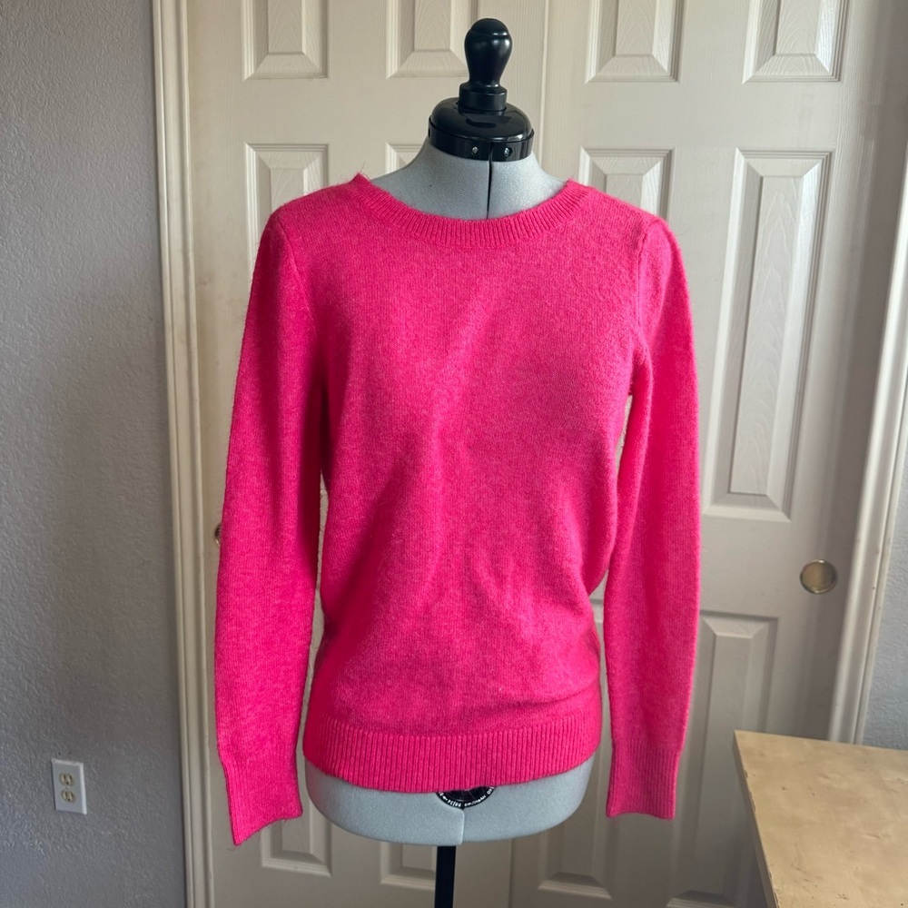 Hot pink open back sweater